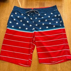 Goodfellow & Co Blue and Red Board Shorts with Drawstring Waist